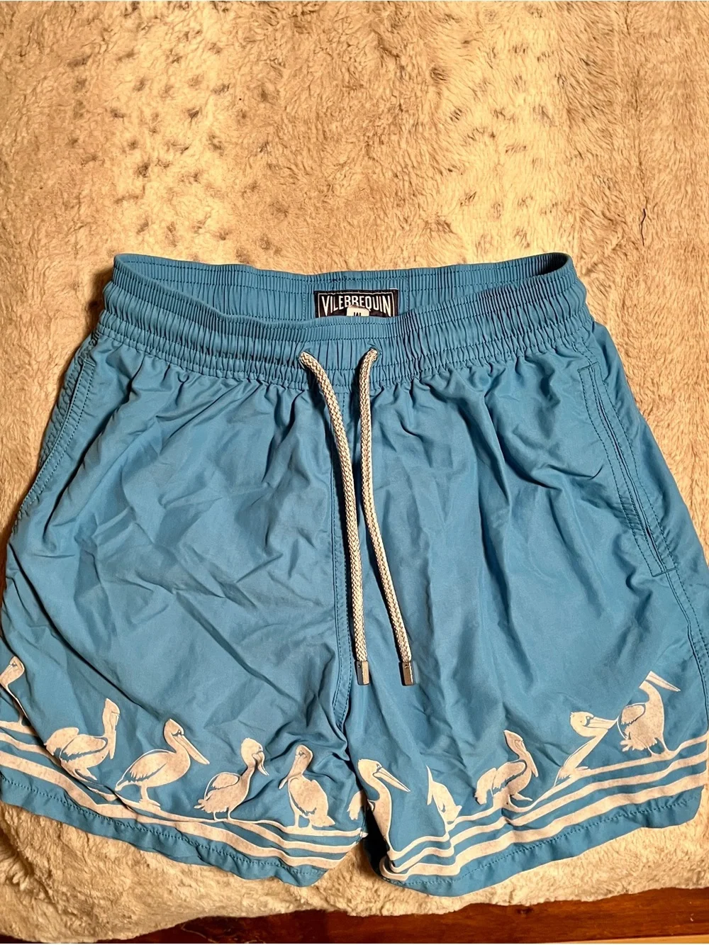 Vilebrequin Sky Blue Pelican Border Swim Shorts